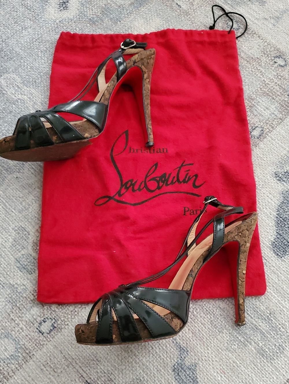 Christian Louboutin Activa Patent Black Stilleto Heels Shoes And Dust Bag Sz38/8 - Picture 2 of 14
